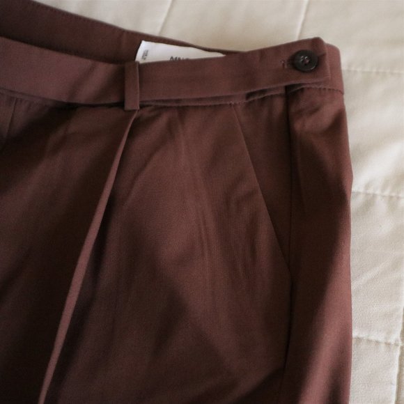 Brown Pleated Straight Leg Trouser Dress Pant NWOT - Picture 3 of 12